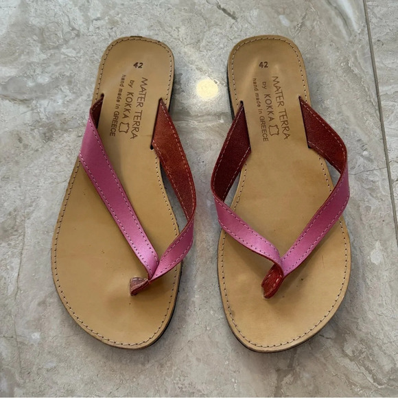 Mater Terra Shoes - Greek Leather Thong Sandals Sz. 42 (US 11)